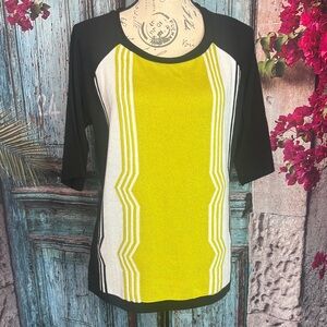 Christopher‎ & Banks Black and Green Short Sleeve Sweater NWT, size large